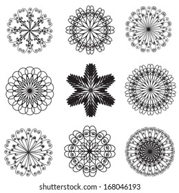 Simple radial ornaments set