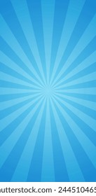 Simple Radiant Gradient Blue Abstract Sunburst Effect In Blank Vertical Vector Plain Background