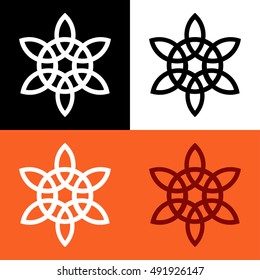 Simple Radiant Logo in form of flower on different backgounds