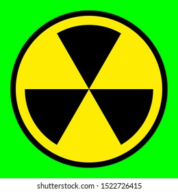 Simple radiation icon from sectors without circle on green background