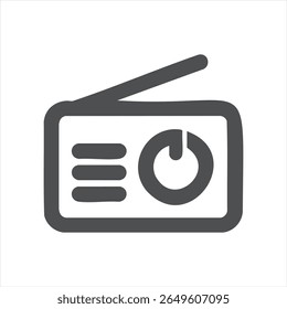 Ícone de rádio simples - design de vetor minimalista