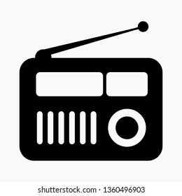 Simple radio icon silhouette. Vector icon.