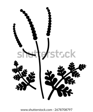 Simple ragweed silhouette illustration vector