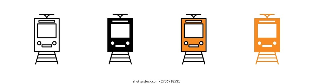 Simple railway icon representing tracks, transport, and travel routes; perfect for maps, apps, navigation systems, logistics, and clean UI design.