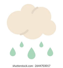 Ícone de nuvem de chuva simples para previsões e aplicativos relacionados ao clima.