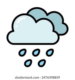 Simple Rain colorful icon Illustration. The icon illustration can be used for websites, print templates, presentation templates, illustrations, etc