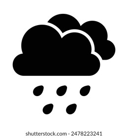 Simple Rain glyph icon. The icon can be used for websites, print templates, presentation templates, illustrations, etc