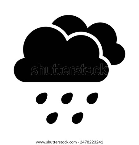 Simple Rain glyph icon. The icon can be used for websites, print templates, presentation templates, illustrations, etc
