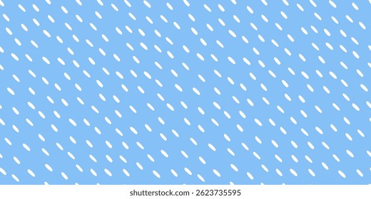 Padrão de chuva simples. Linhas tracejadas diagonais. História da estação chuvosa. Gotas de água branca ou padrão de gotas de chuva sem emenda. Ilustração vetorial.