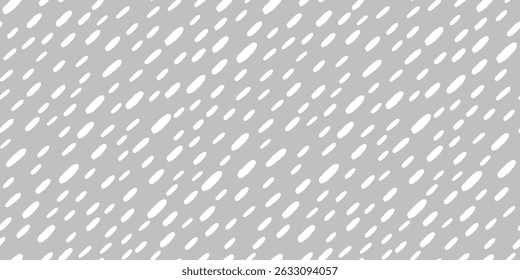 Padrão de chuva simples. Linhas tracejadas diagonais. História da estação chuvosa. Gotas de água branca ou padrão de gotas de chuva sem emenda. Ilustração vetorial.