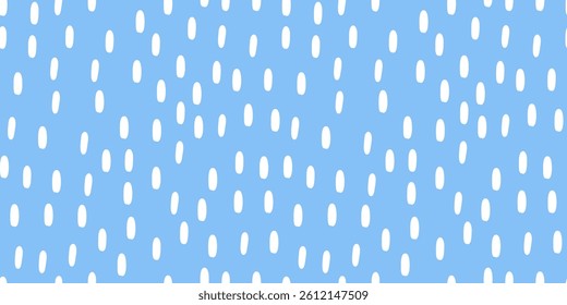 Simple rain pattern. Seamless pattern with white drops of rain. Small dash background. Vector illustration.