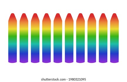 Simple rainbow crayon ,LGTB concept