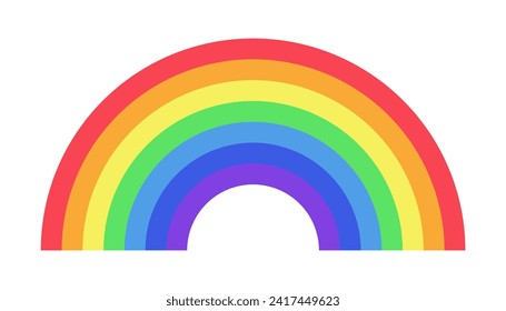 Simple rainbow icon, vector design element. Isolated on white background.