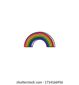 diseño de icono del logo de arco iris simple con fondo blanco