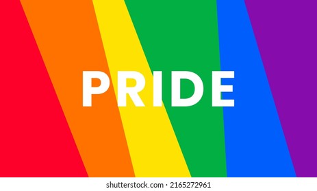 Simple rainbow striped line banner background design. Happy LGBT people pride month theme vector template. 