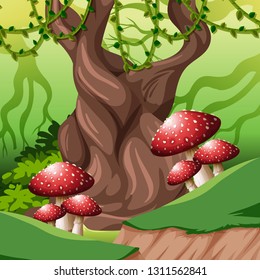 Una simple ilustración de fondo de selva tropical