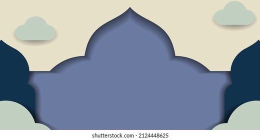 simple ramadan background with papercut style
