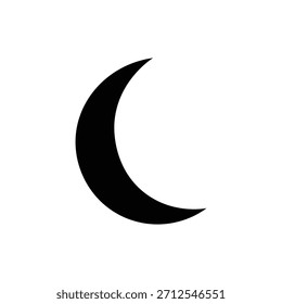Simples ramadan crescente ícone da lua silhueta vetor plano design sobre fundo branco.