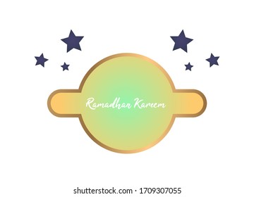 Simple ramadan frame background design illustration with stars, Easy editable.