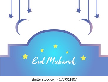 Simple ramadan frame background design, With hanging moon and stars can be used for many purpose, Easy editable
