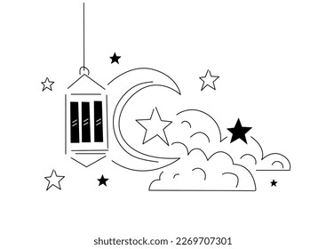 Simple Ramadan Kareem greeting card with, Islamic background