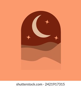 simple ramadan template with moon and star ornaments, ramadan decoration, islamic frame 