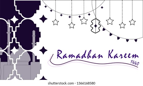simple ramadhan greeting card, ramadhan vector illustration. background. eps10