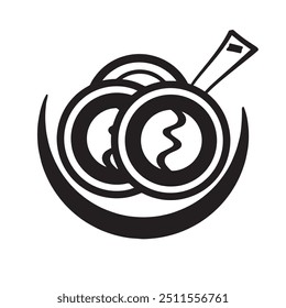 Simple ramen clip art, simple Japanese Mei logo