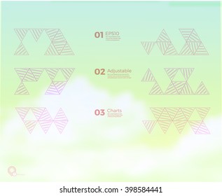Simple  Random Triangles List Menu Elements