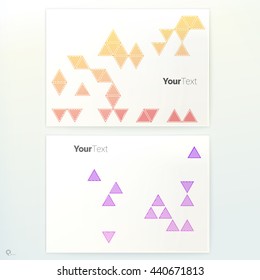 Simple Random Triangles Textures Vector Illustration Design  on a Double Side A3 Paper Poster Mock Up 

