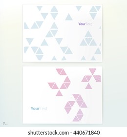 Simple Random Triangles Textures Vector Illustration Design  on a Double Side A3 Paper Poster Mock Up 

