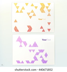 Simple Random Triangles Textures Vector Illustration Design  on a Double Side A3 Paper Poster Mock Up 

