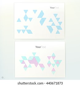 Simple Random Triangles Textures Vector Illustration Design  on a Double Side A3 Paper Poster Mock Up 


