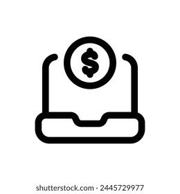 Simple Ransomware line icon isolated on a white background