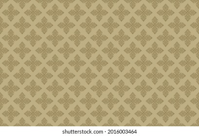 Simple raster geometric seamless pattern. floral shapes, net, mesh, lattice. Elegant vintage ornamental background. Soft brown color. Repeat design for textile