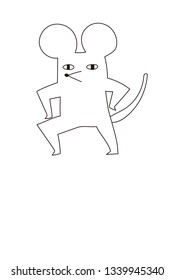Simple rat new year's card