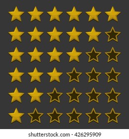 Simple Rating Stars on Dark background. Vector