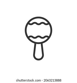 Simple rattle line icon. Premium symbol in stroke style. Design of rattle icon. Vector illustration.