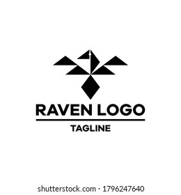 simple raven bird logo vector illustration