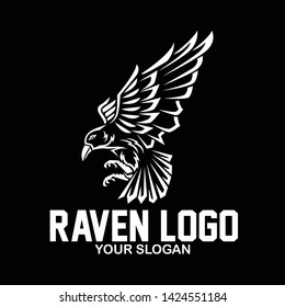 simple raven logo for outdoor brand