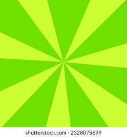 Simple ray spiral background illustration. Abstract stripe swirl design on green colors. Retro style concept