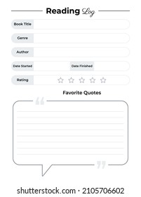 Simple reading log template, Reading log recording sheet