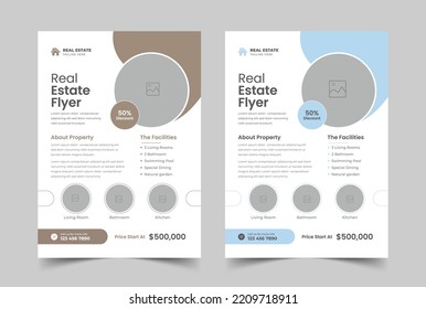 Simple Real Estate Flyer Layout, Editable flyer template, a4 flyer