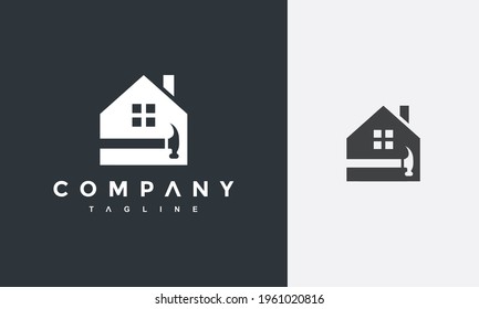 simple real estate hammer logo	