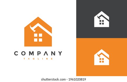 simple real estate hammer logo