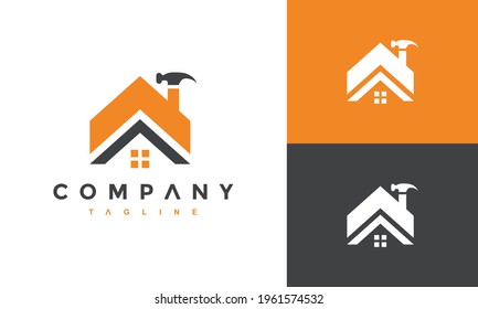 simple real estate hammer logo