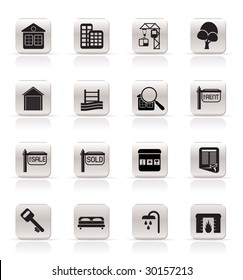Simple Real Estate Icons - Vector Icon Set