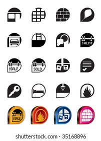 Simple Real Estate icons - Vector Icon Set