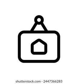 Simple Real Estate line icon isolated on a white background