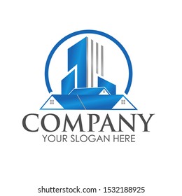 Simple Real Estate Logo Design Vector, Flat Vector Logo Design Template Element for Construction Architecture Building Logos.